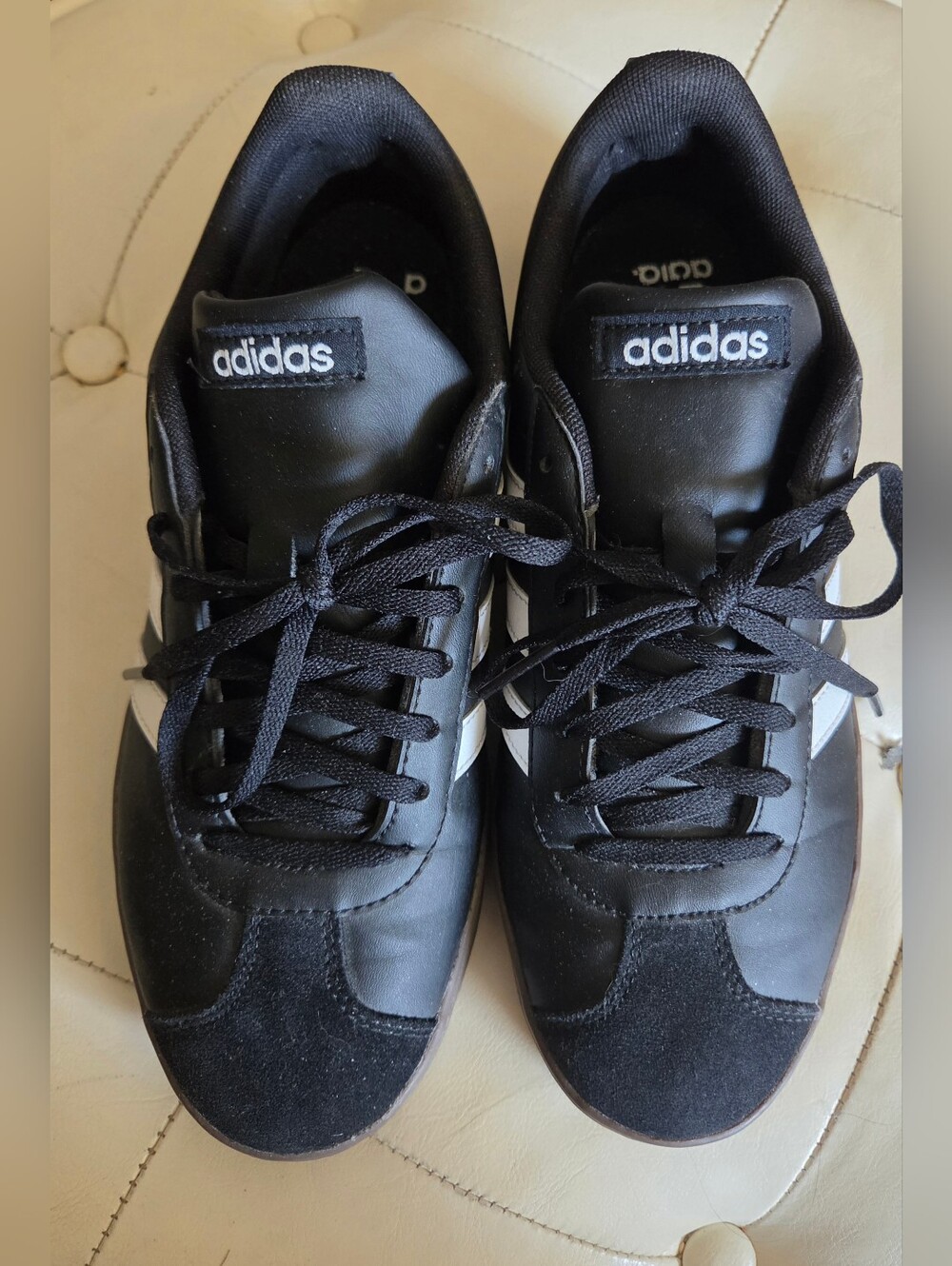 Adidas VL Court Base Women's Sneakers - Black/White (Size 8.5)